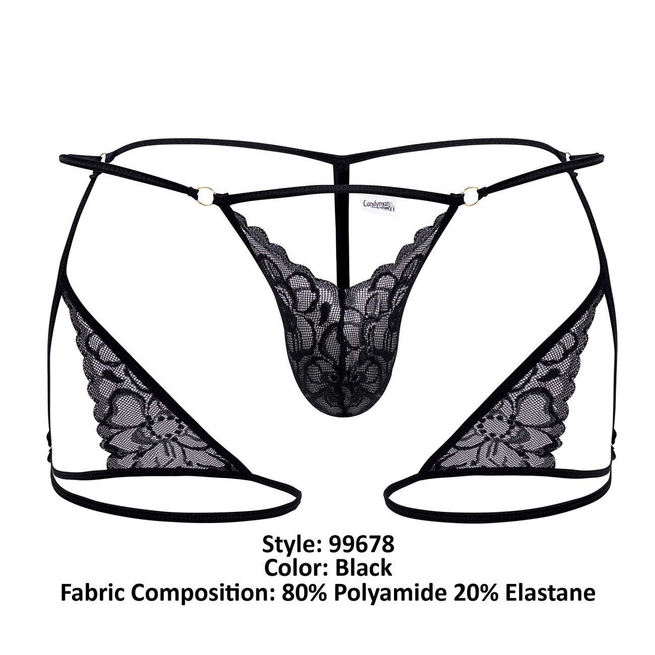 CandyMan 99678 Garter Thongs Color Black - DealByEthan.gay loves CandyMan