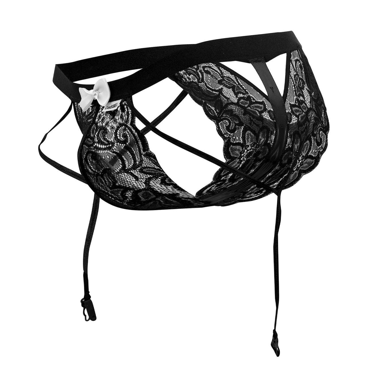 CandyMan 99679 Lace Garter Briefs Color Black - DealByEthan.gay loves CandyMan