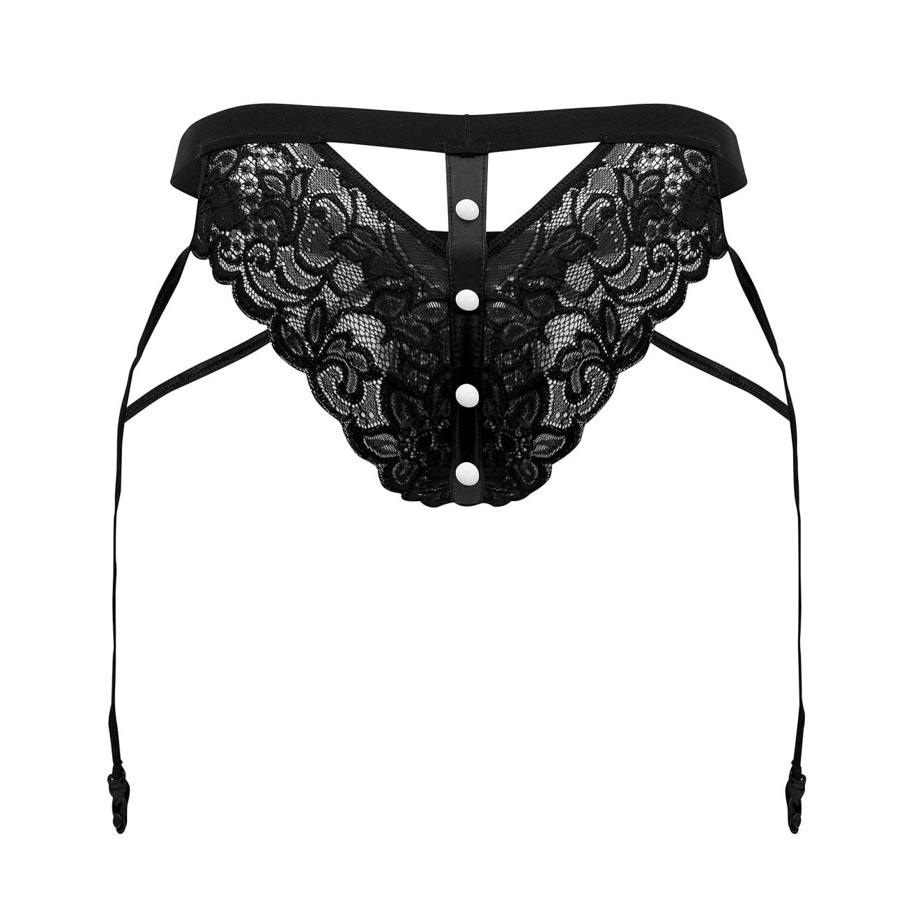 CandyMan 99679 Lace Garter Briefs Color Black - DealByEthan.gay loves CandyMan