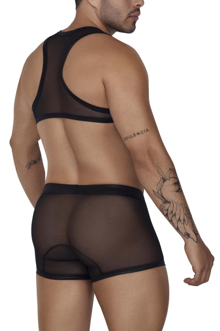 CandyMan 99680 Harness Trunks Two Piece Set Color Black - DealByEthan.gay loves CandyMan