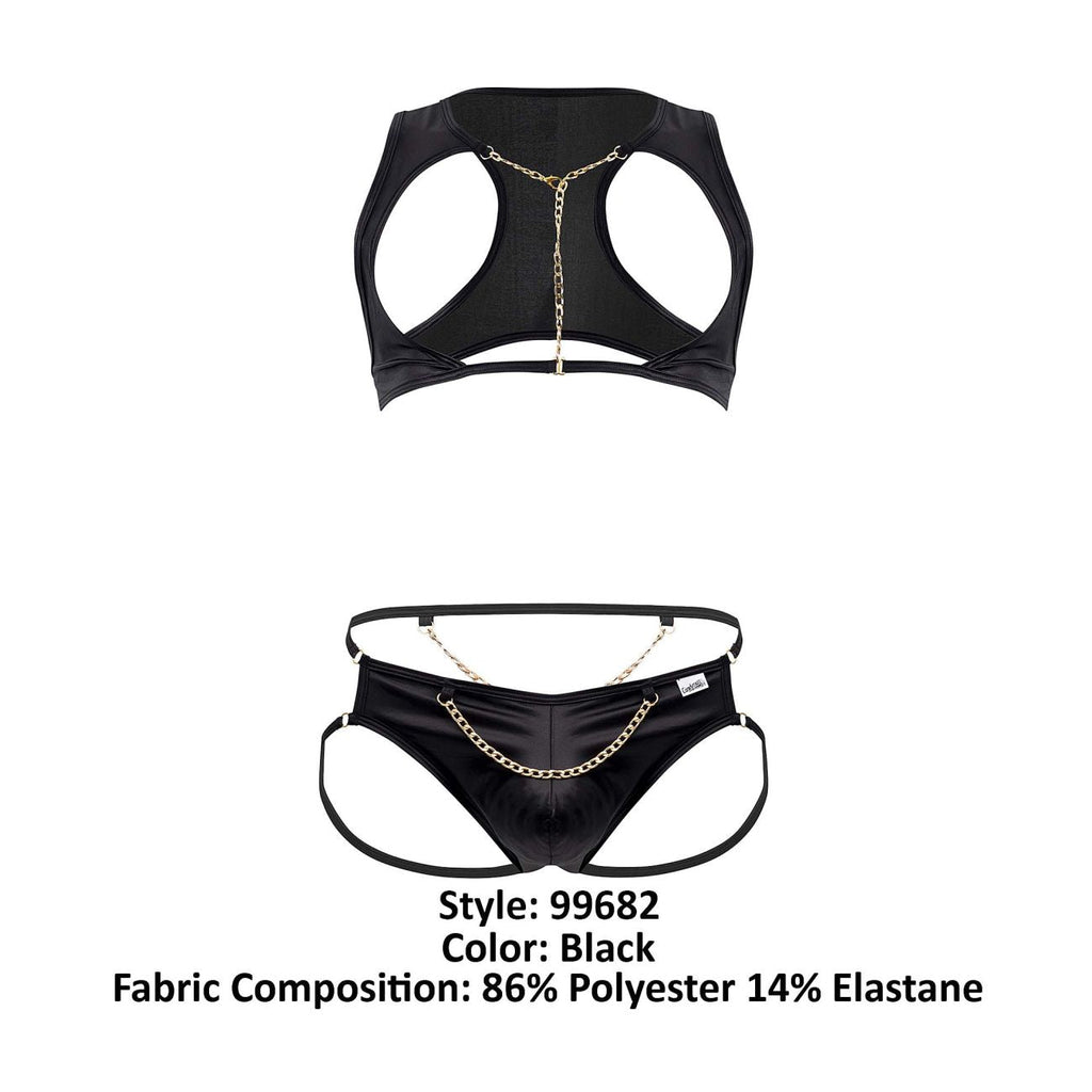 CandyMan 99682 Harness Jock Two Piece Set Color Black - DealByEthan.gay loves CandyMan
