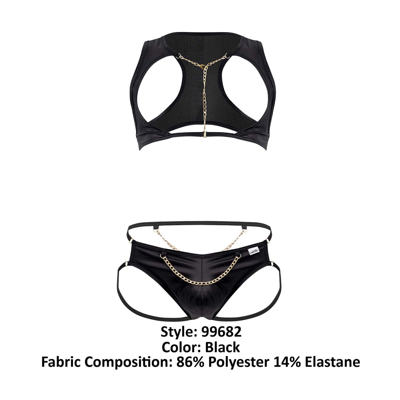 CandyMan 99682 Harness Jock Two Piece Set Color Black - DealByEthan.gay loves CandyMan