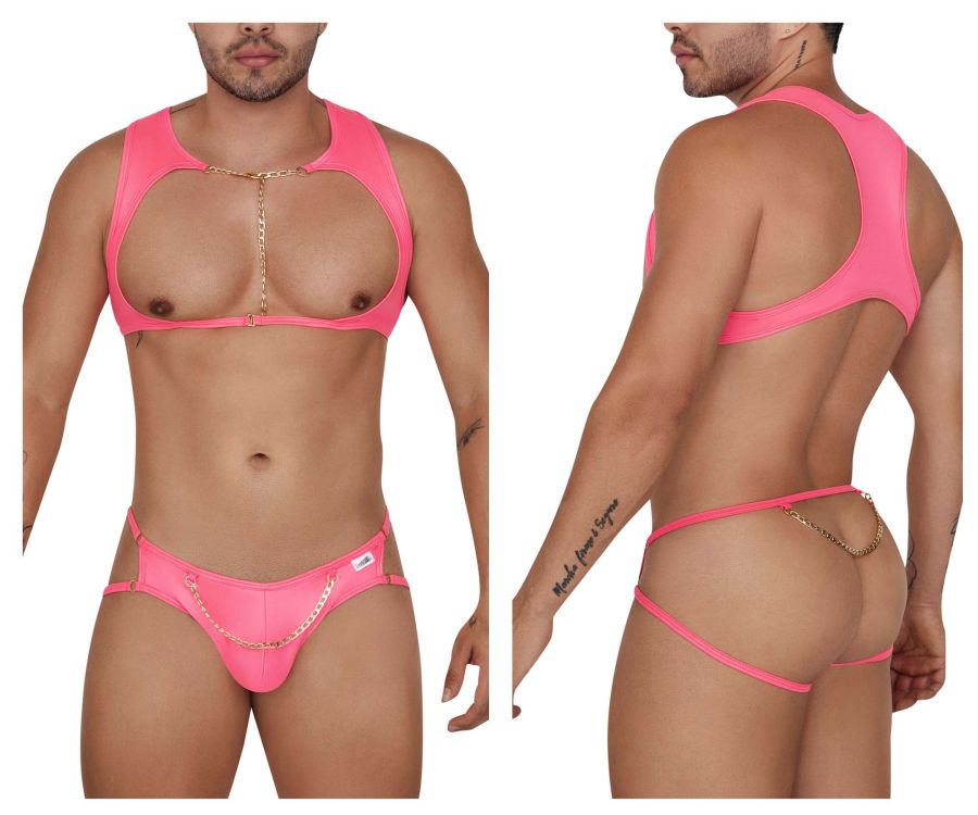 CandyMan 99682 Harness Jock Two Piece Set Color Pink - DealByEthan.gay loves CandyMan
