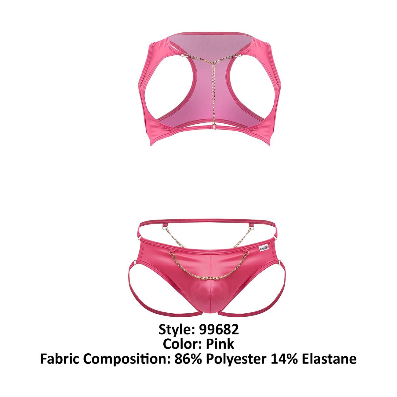 CandyMan 99682 Harness Jock Two Piece Set Color Pink - DealByEthan.gay loves CandyMan