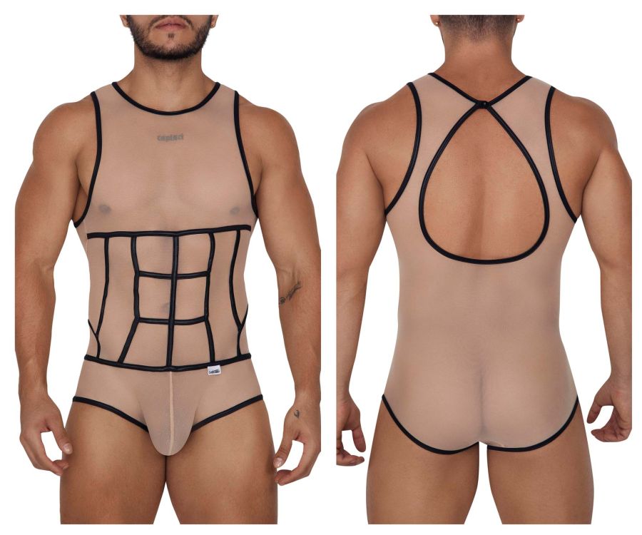 CandyMan 99683 Tulle Bodysuit Color Beige - DealByEthan.gay loves CandyMan