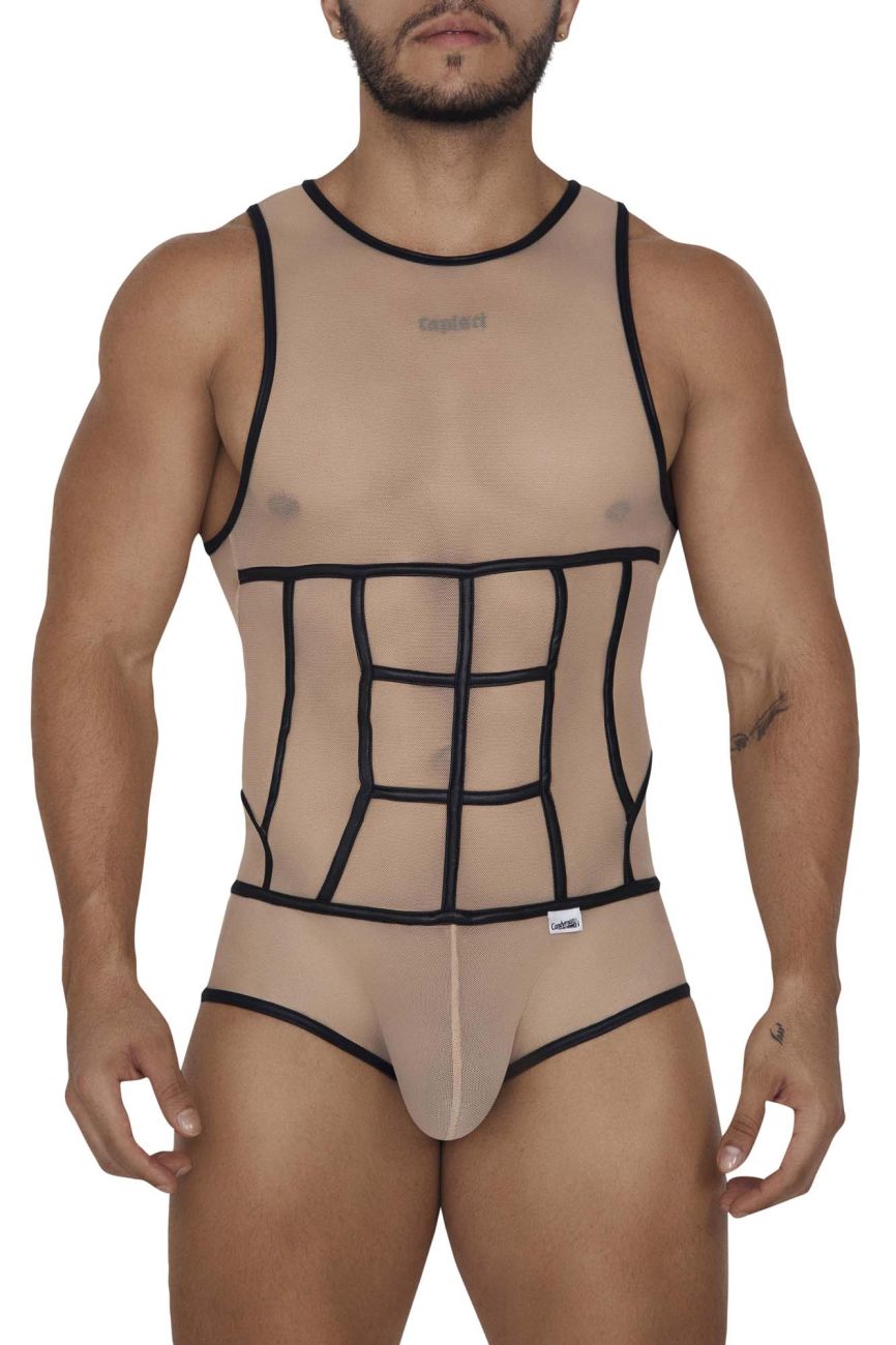 CandyMan 99683 Tulle Bodysuit Color Beige - DealByEthan.gay loves CandyMan