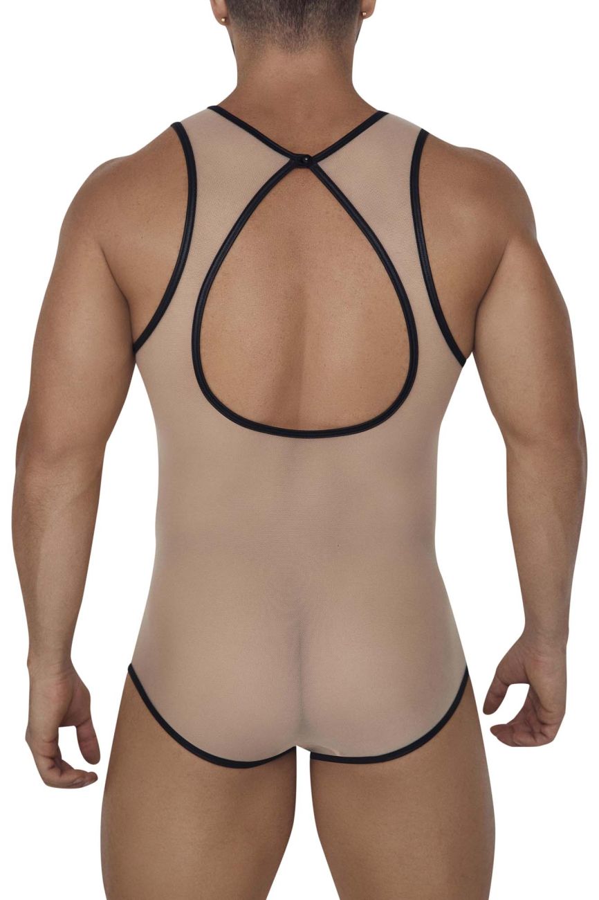 CandyMan 99683 Tulle Bodysuit Color Beige - DealByEthan.gay loves CandyMan