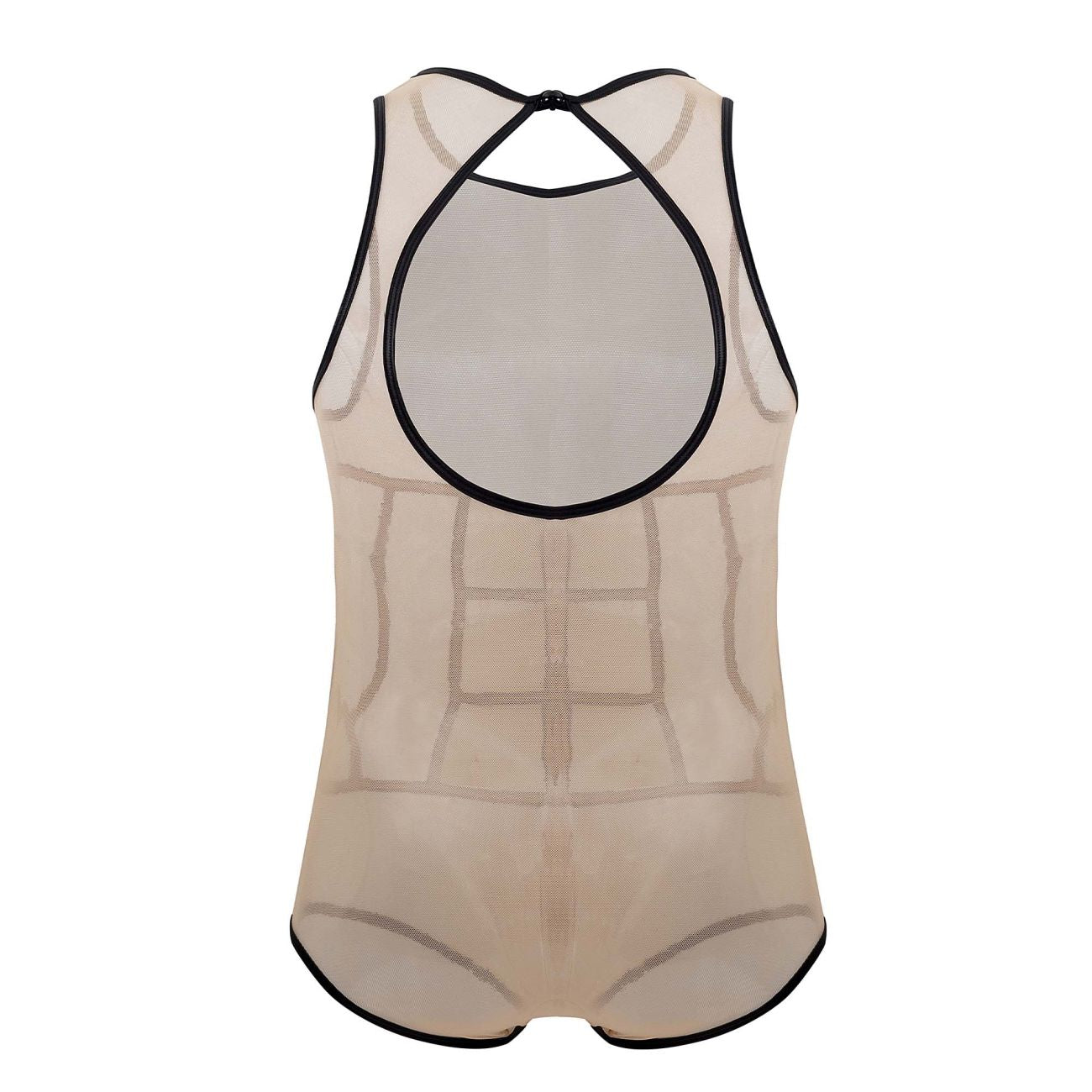 CandyMan 99683X Tulle Bodysuit Color Beige - DealByEthan.gay loves CandyMan
