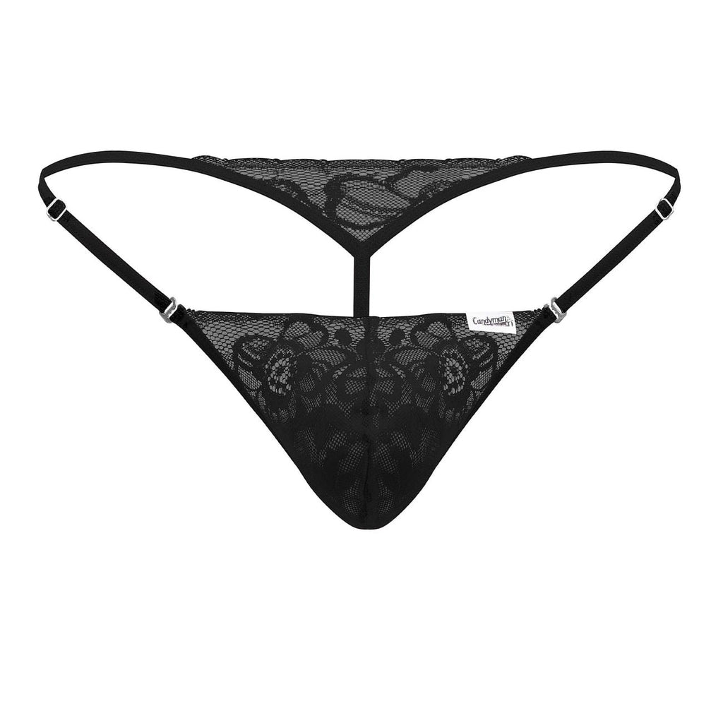 CandyMan 99685 Lace Thongs Color Black - DealByEthan.gay loves CandyMan