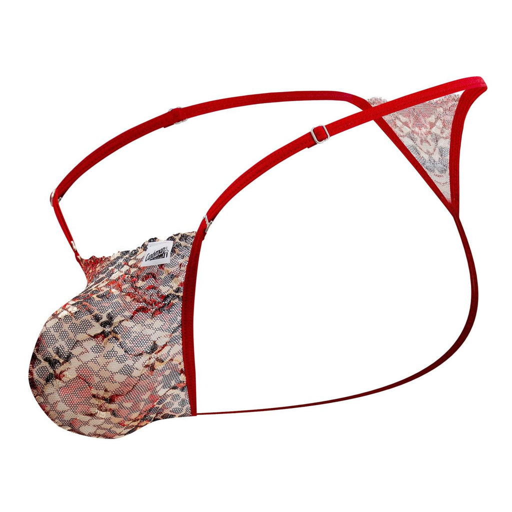 CandyMan 99685 Lace Thongs Color Red-Print - DealByEthan.gay loves CandyMan