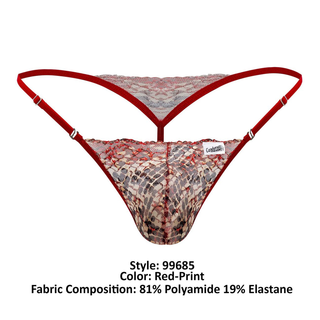 CandyMan 99685 Lace Thongs Color Red-Print - DealByEthan.gay loves CandyMan