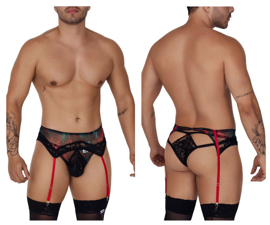 CandyMan 99688 Garter Thongs Two Piece Set Color Black - DealByEthan.gay loves CandyMan