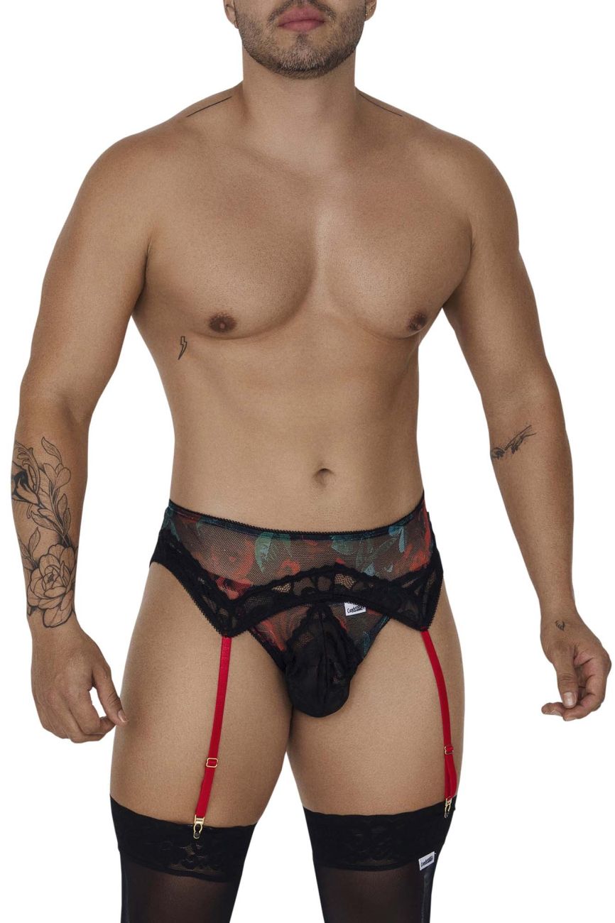 CandyMan 99688 Garter Thongs Two Piece Set Color Black - DealByEthan.gay loves CandyMan
