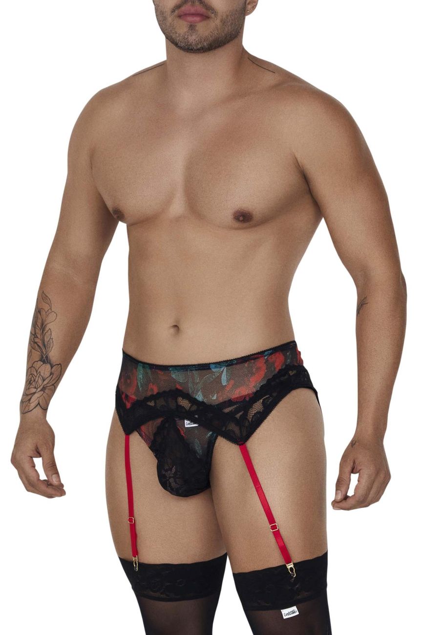 CandyMan 99688 Garter Thongs Two Piece Set Color Black - DealByEthan.gay loves CandyMan