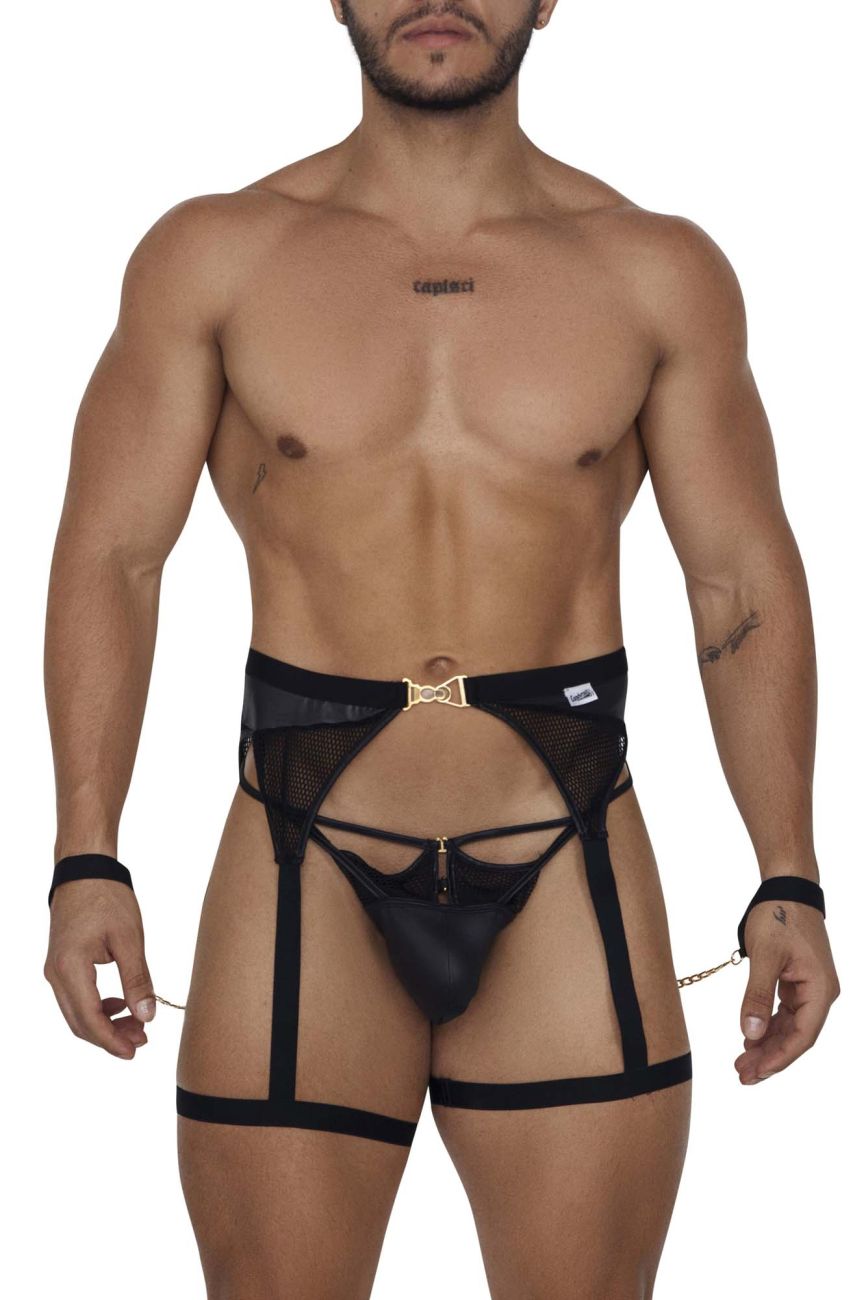 CandyMan 99690 Garter Thongs Two Piece Set Color Black - DealByEthan.gay loves CandyMan