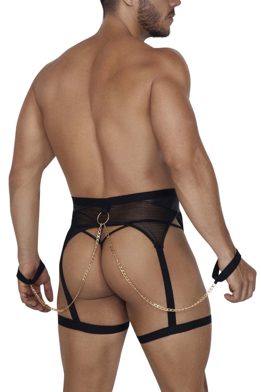 CandyMan 99690 Garter Thongs Two Piece Set Color Black - DealByEthan.gay loves CandyMan