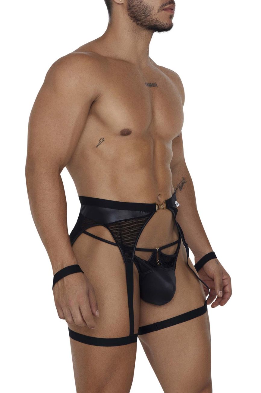 CandyMan 99690 Garter Thongs Two Piece Set Color Black - DealByEthan.gay loves CandyMan