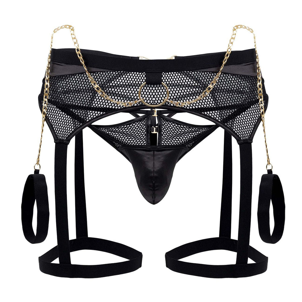 CandyMan 99690 Garter Thongs Two Piece Set Color Black - DealByEthan.gay loves CandyMan