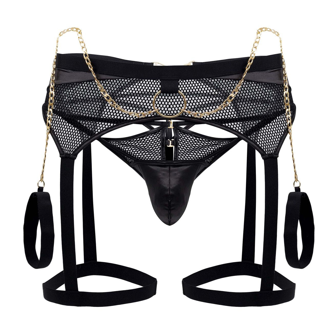 CandyMan 99690 Garter Thongs Two Piece Set Color Black - DealByEthan.gay loves CandyMan