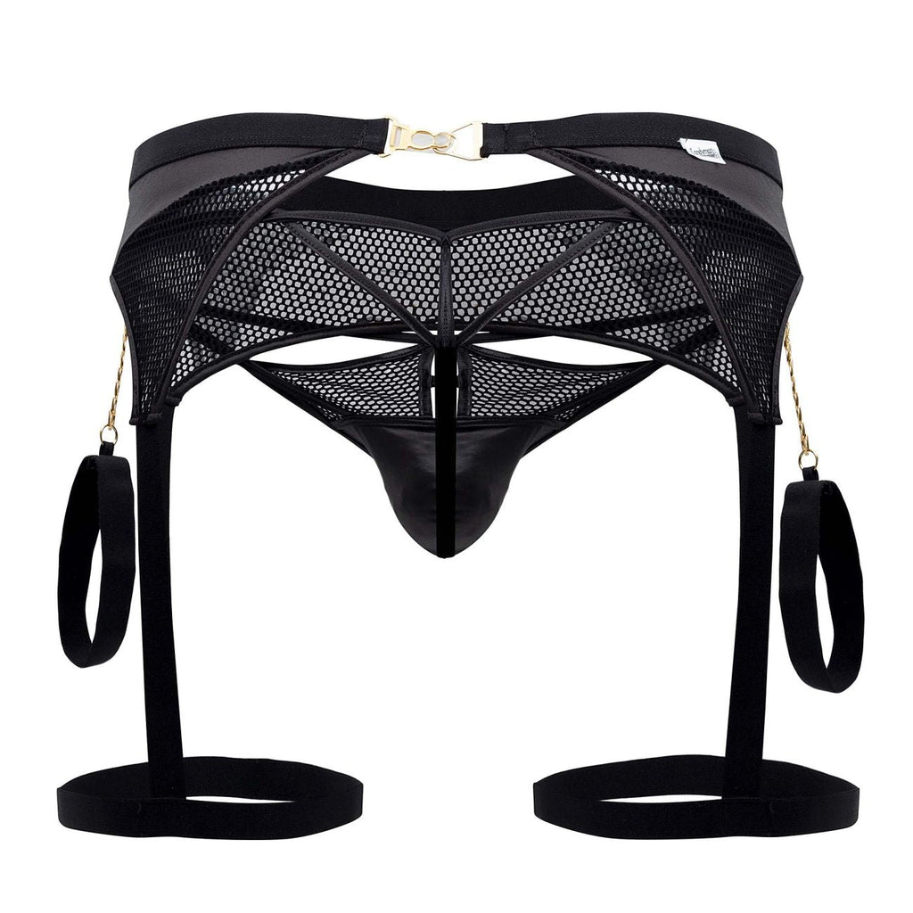CandyMan 99690 Garter Thongs Two Piece Set Color Black - DealByEthan.gay loves CandyMan
