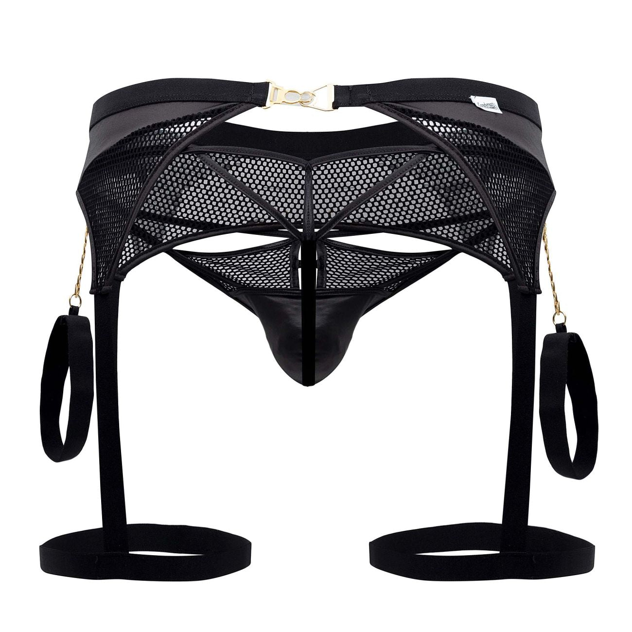CandyMan 99690 Garter Thongs Two Piece Set Color Black - DealByEthan.gay loves CandyMan