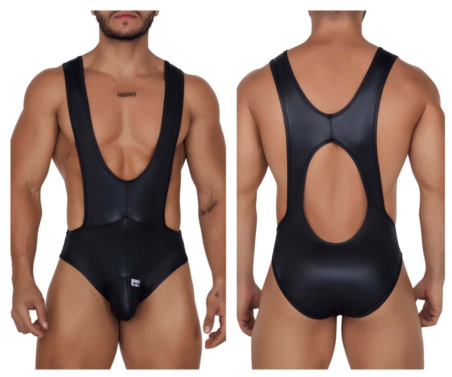 CandyMan 99693 Wrestling Bodysuit Color Black - DealByEthan.gay loves CandyMan