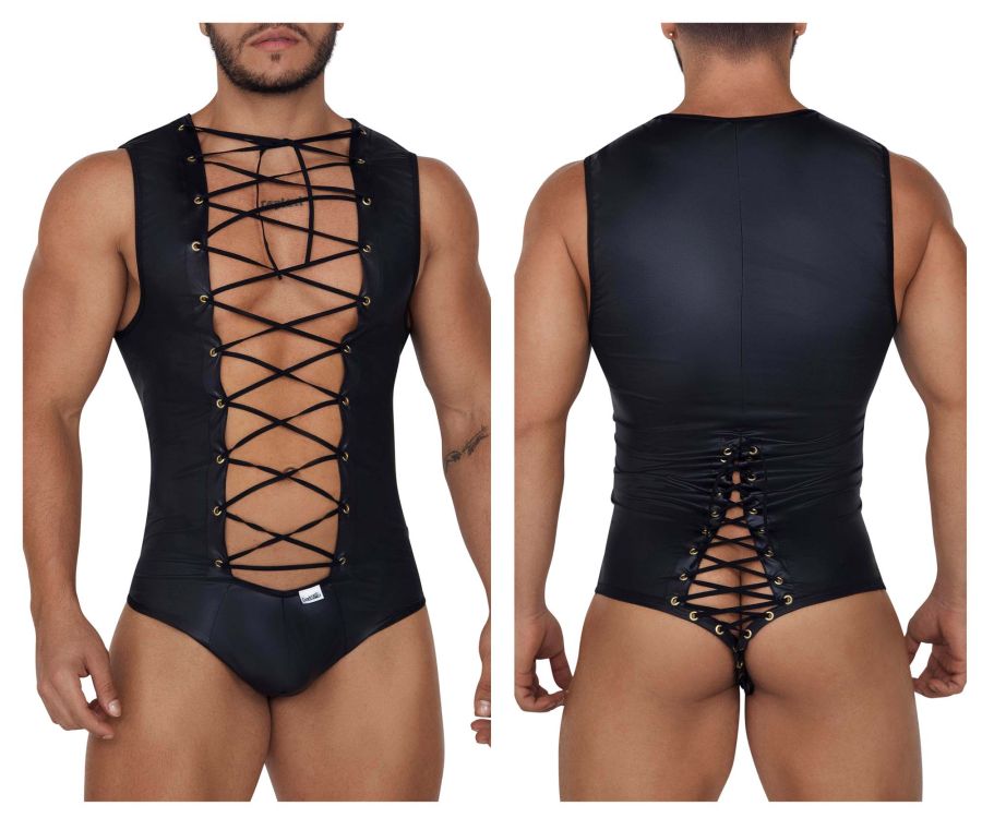 CandyMan 99694 Wrestling Bodysuit Color Black - DealByEthan.gay loves CandyMan