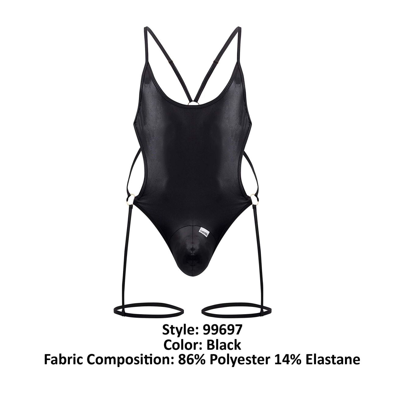 CandyMan 99697 Garter Bodysuit Color Black - DealByEthan.gay loves CandyMan