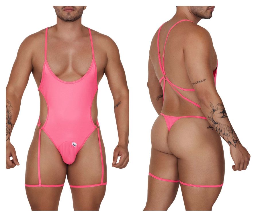 CandyMan 99697 Garter Bodysuit Color Pink - DealByEthan.gay loves CandyMan
