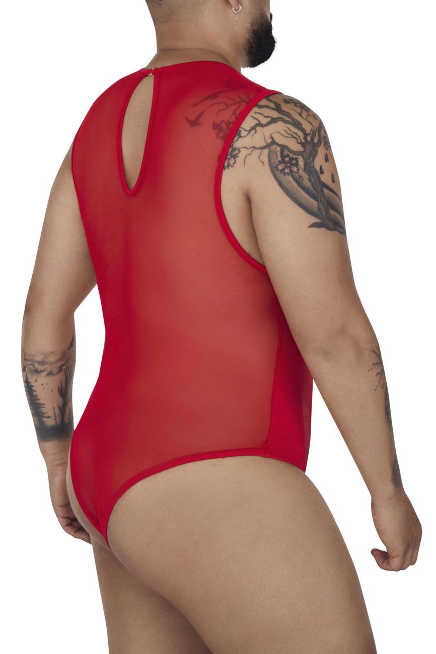 CandyMan 99699X Mesh Bodysuit Color Red - DealByEthan.gay loves CandyMan