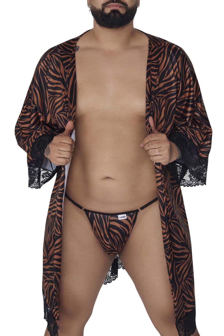CandyMan 99700X Robe Thong Two Piece Set Color Animal Print - DealByEthan.gay loves CandyMan