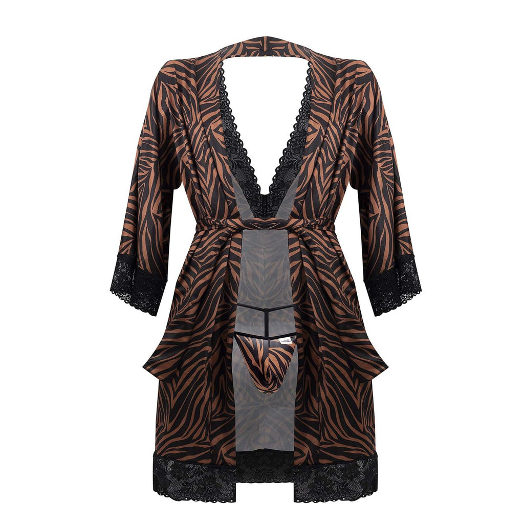 CandyMan 99700X Robe Thong Two Piece Set Color Animal Print - DealByEthan.gay loves CandyMan