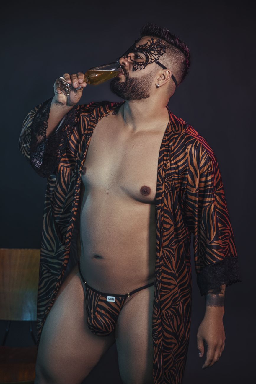 CandyMan 99700X Robe Thong Two Piece Set Color Animal Print - DealByEthan.gay loves CandyMan