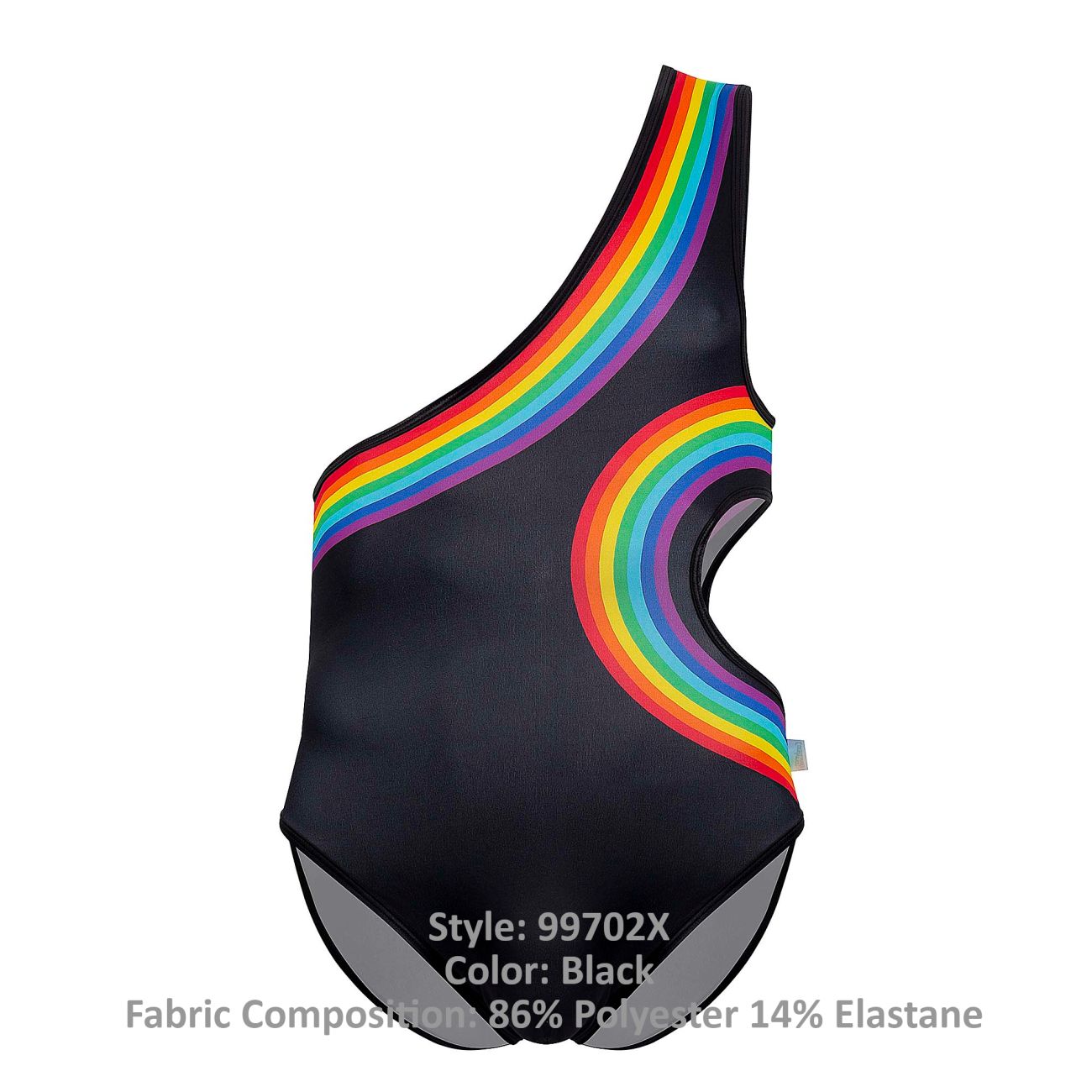 CandyMan 99702X Rainbow Bodysuit Color Black - DealByEthan.gay loves CandyMan