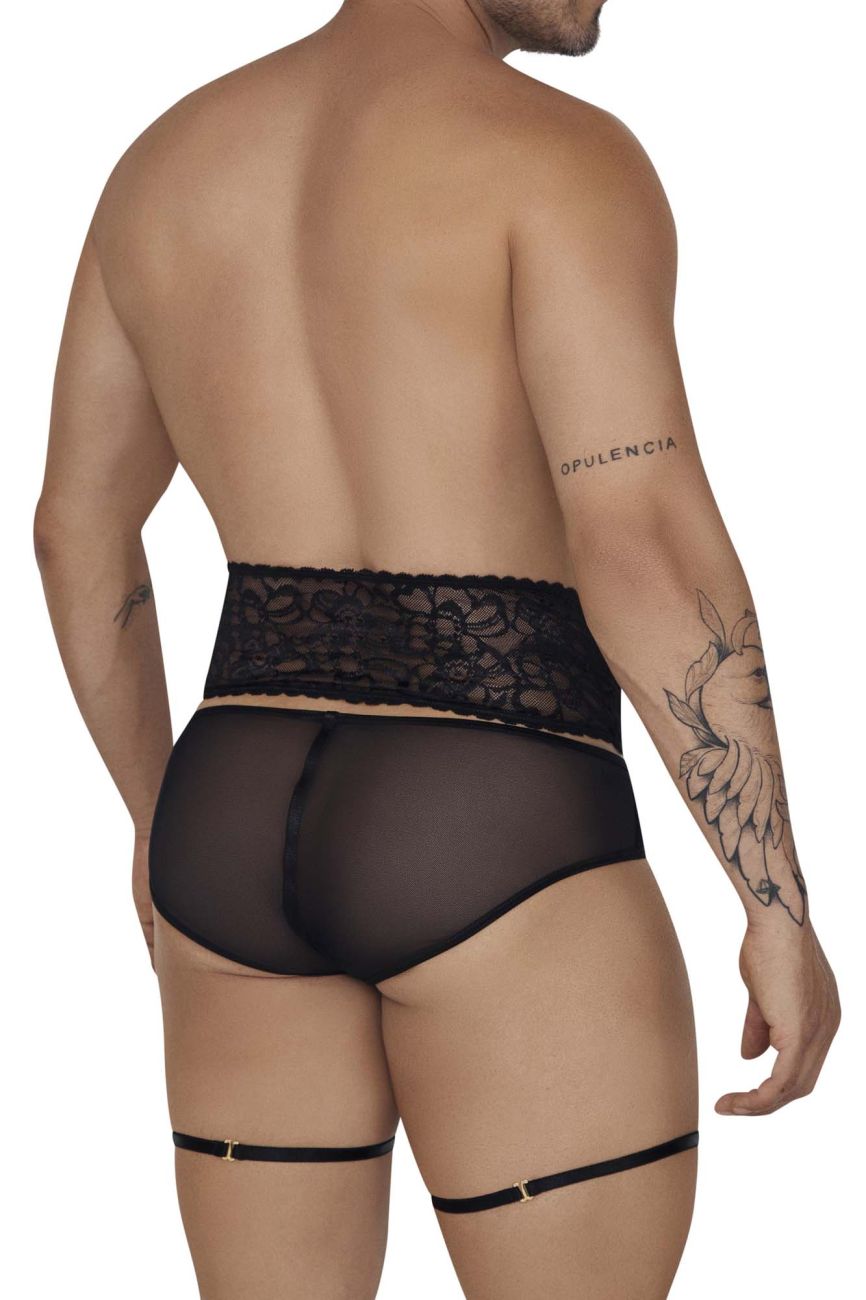 CandyMan 99703 Garter Briefs Two Piece Set Color Black - DealByEthan.gay loves CandyMan