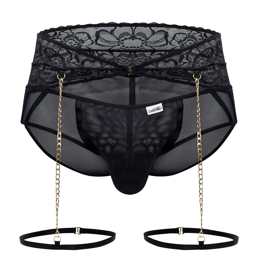 CandyMan 99703 Garter Briefs Two Piece Set Color Black - DealByEthan.gay loves CandyMan