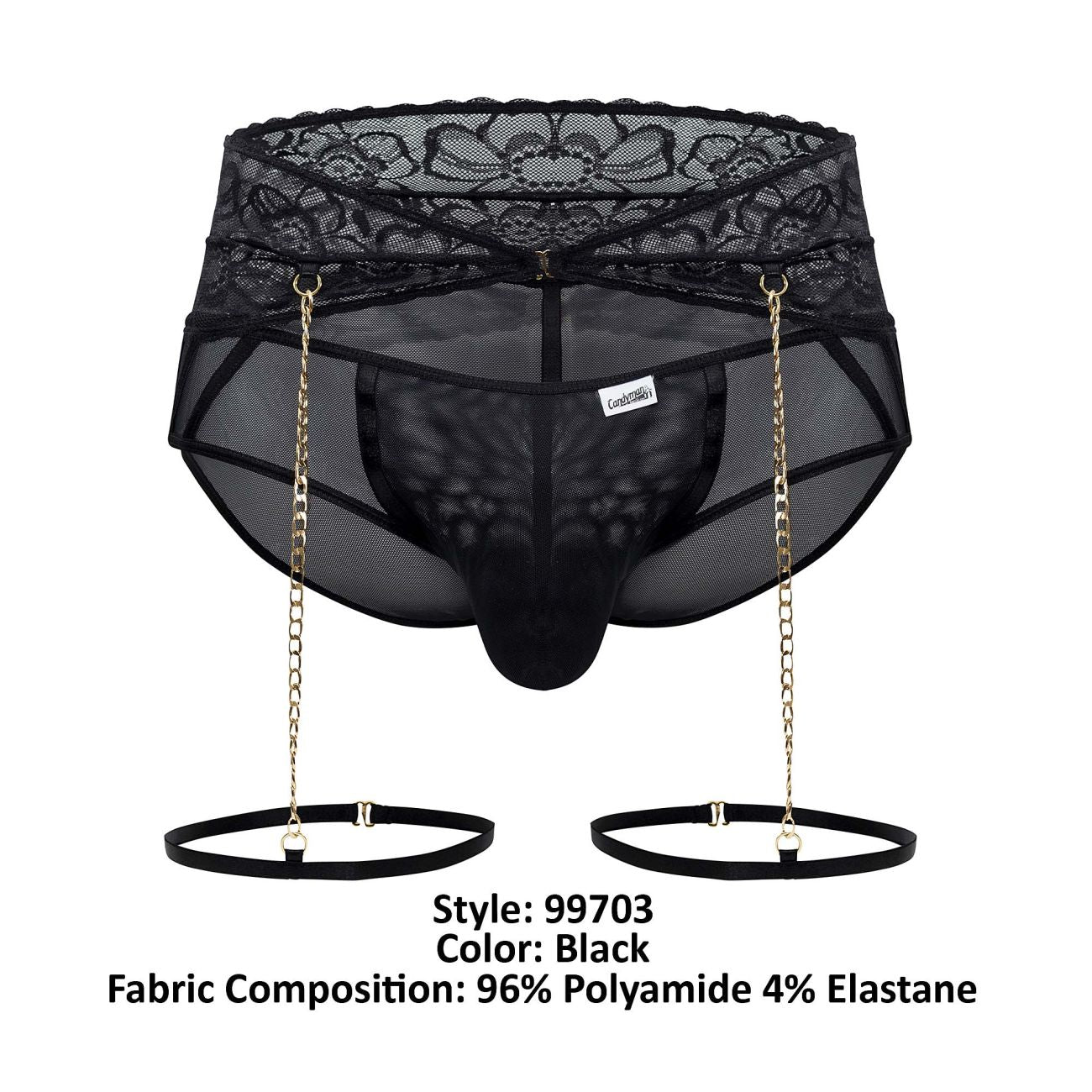 CandyMan 99703 Garter Briefs Two Piece Set Color Black - DealByEthan.gay loves CandyMan