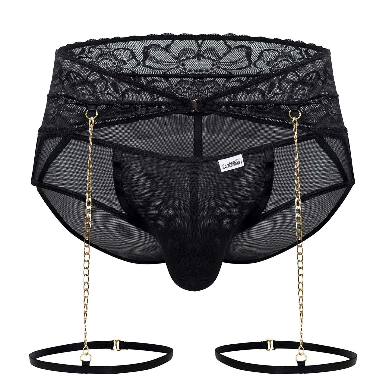CandyMan 99703X Garter Briefs Two Piece Set Color Black - DealByEthan.gay loves CandyMan