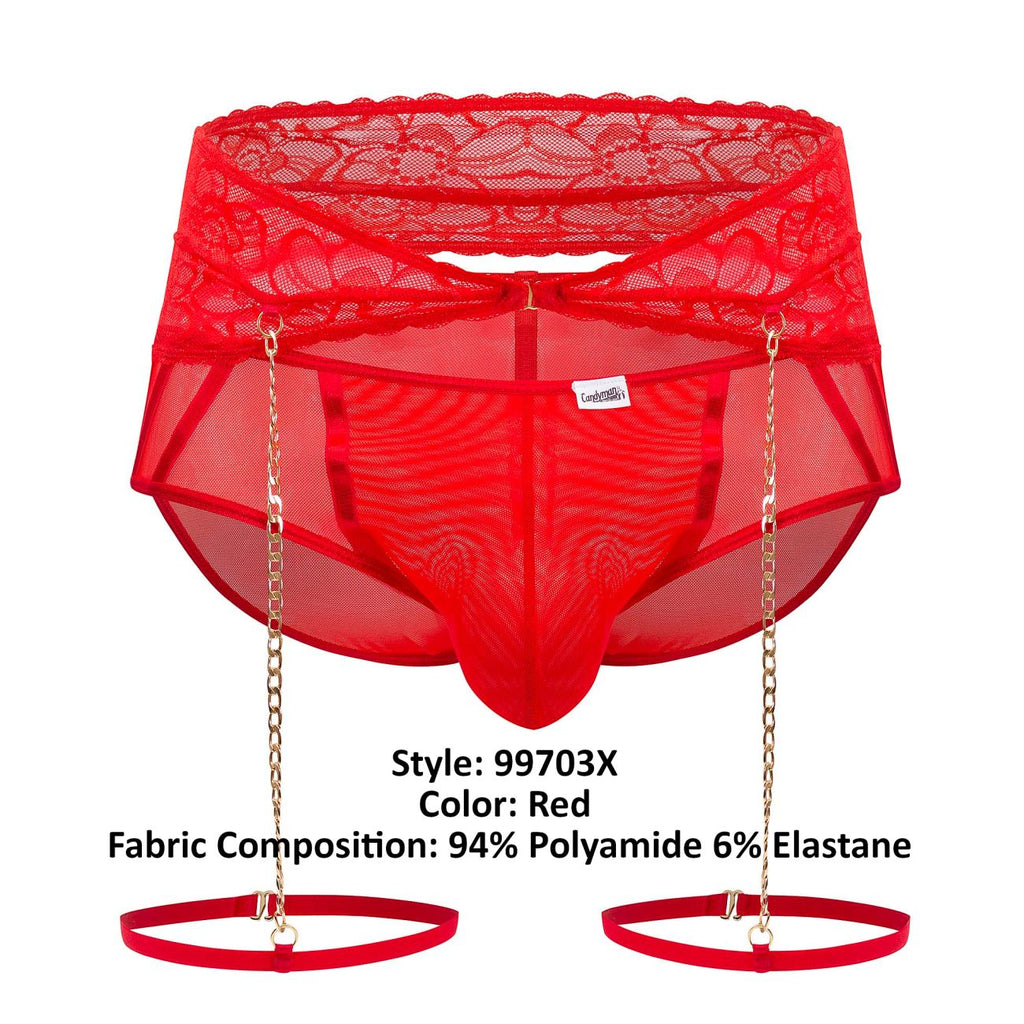 CandyMan 99703X Garter Briefs Two Piece Set Color Red - DealByEthan.gay loves CandyMan