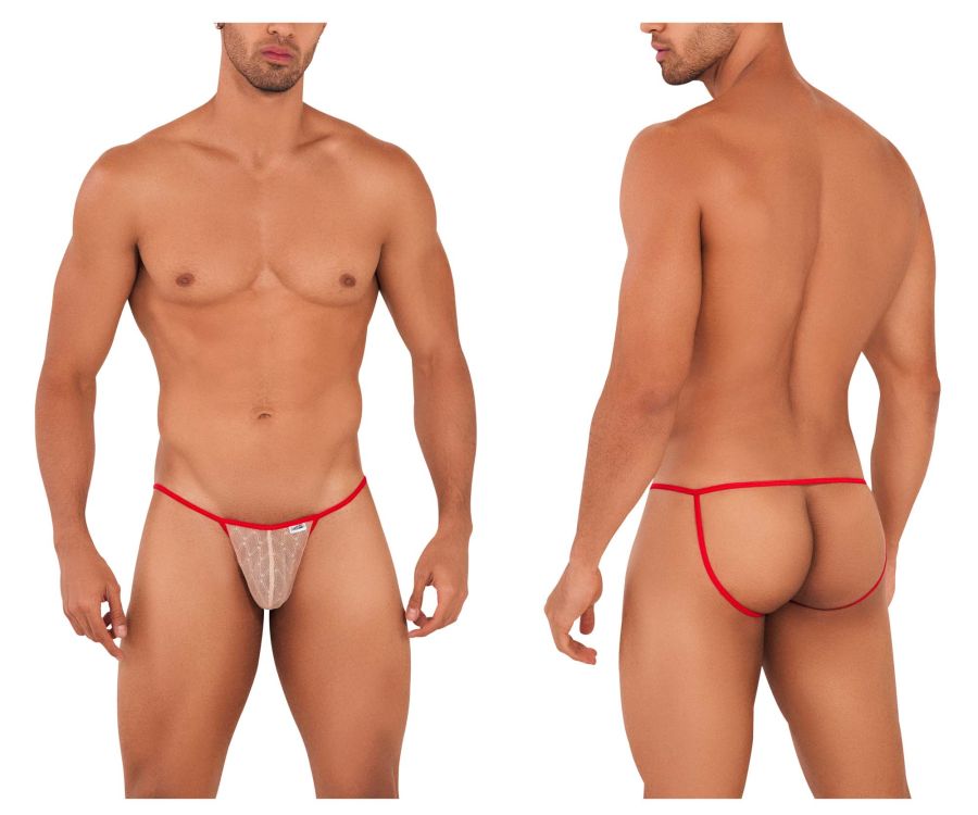 CandyMan 99709 Micro Lace Jockstrap Color Beige-Red - DealByEthan.gay loves CandyMan