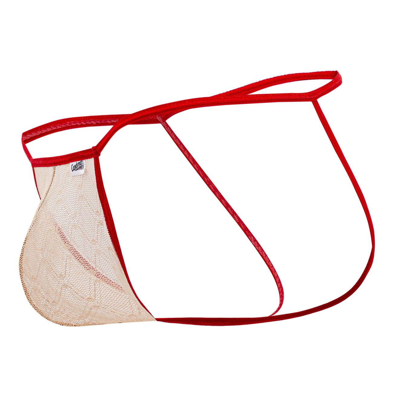 CandyMan 99709 Micro Lace Jockstrap Color Beige-Red - DealByEthan.gay loves CandyMan