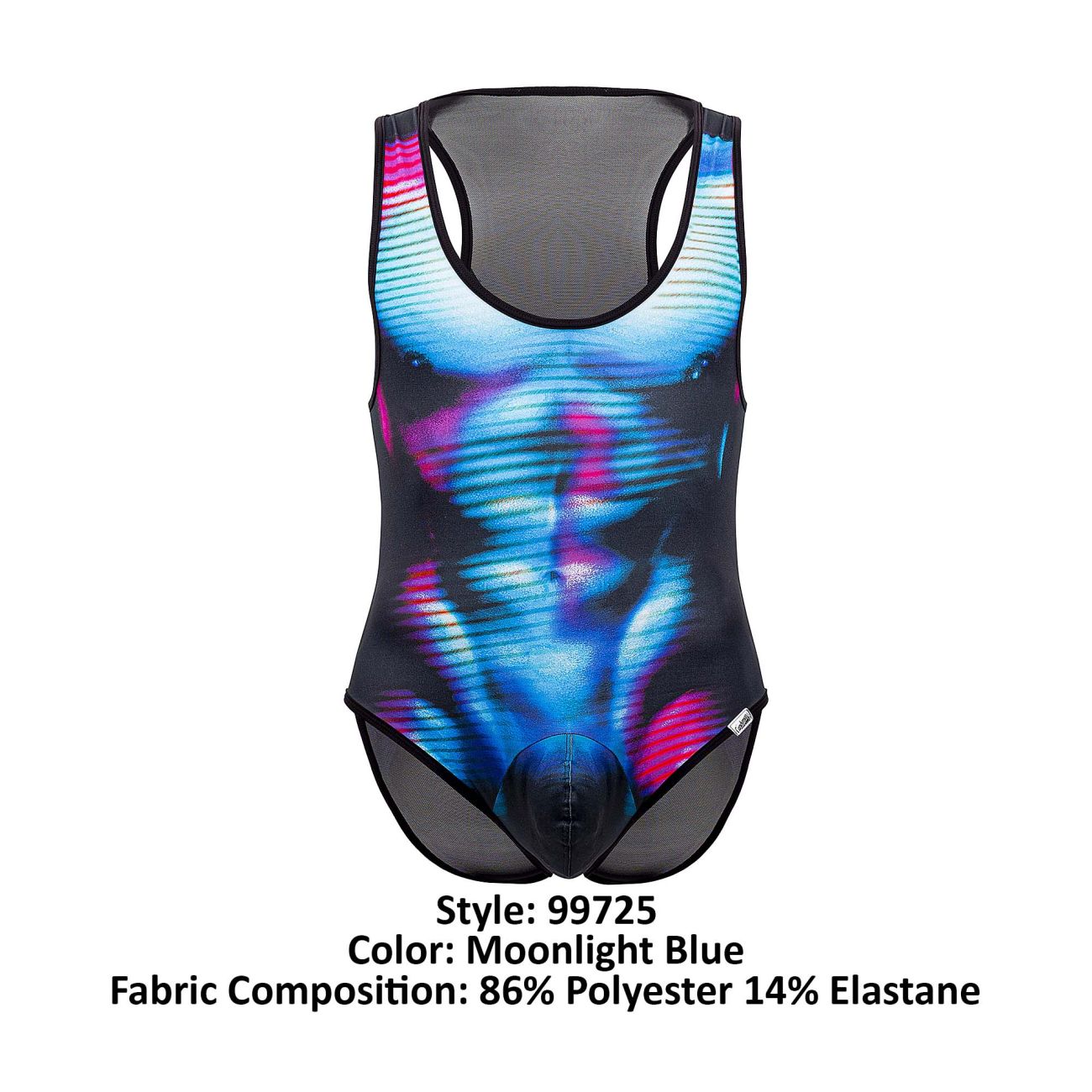 CandyMan 99725 Work-N-Out Bodysuit Color Moonlight Blue - DealByEthan.gay loves CandyMan