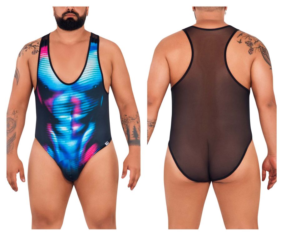 CandyMan 99725X Work-N-Out Bodysuit Color Moonlight Blue - DealByEthan.gay loves CandyMan