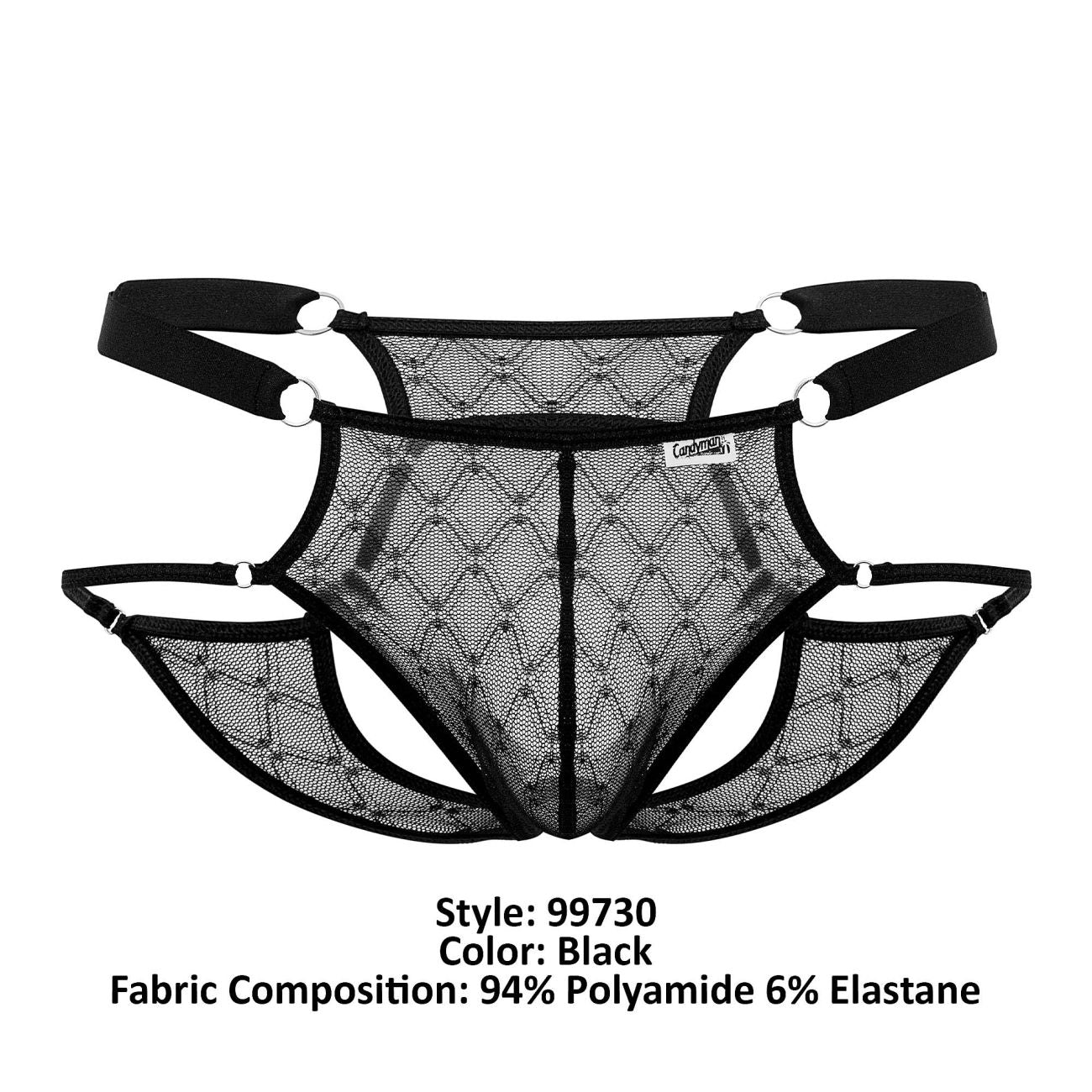 CandyMan 99730 Lace Jockstrap Color Black - DealByEthan.gay loves CandyMan