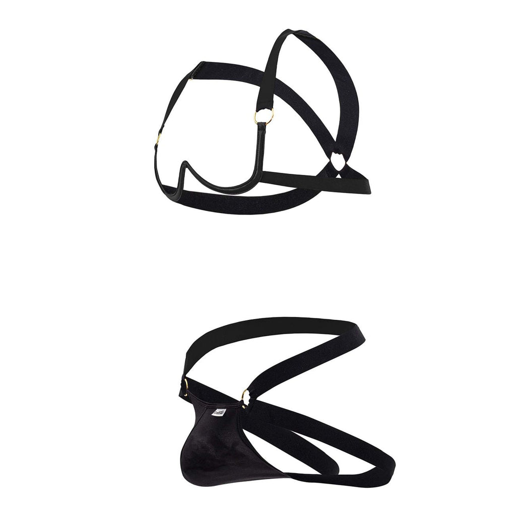 CandyMan 99731 Harness-Bra Two Piece Set Color Black - DealByEthan.gay loves CandyMan