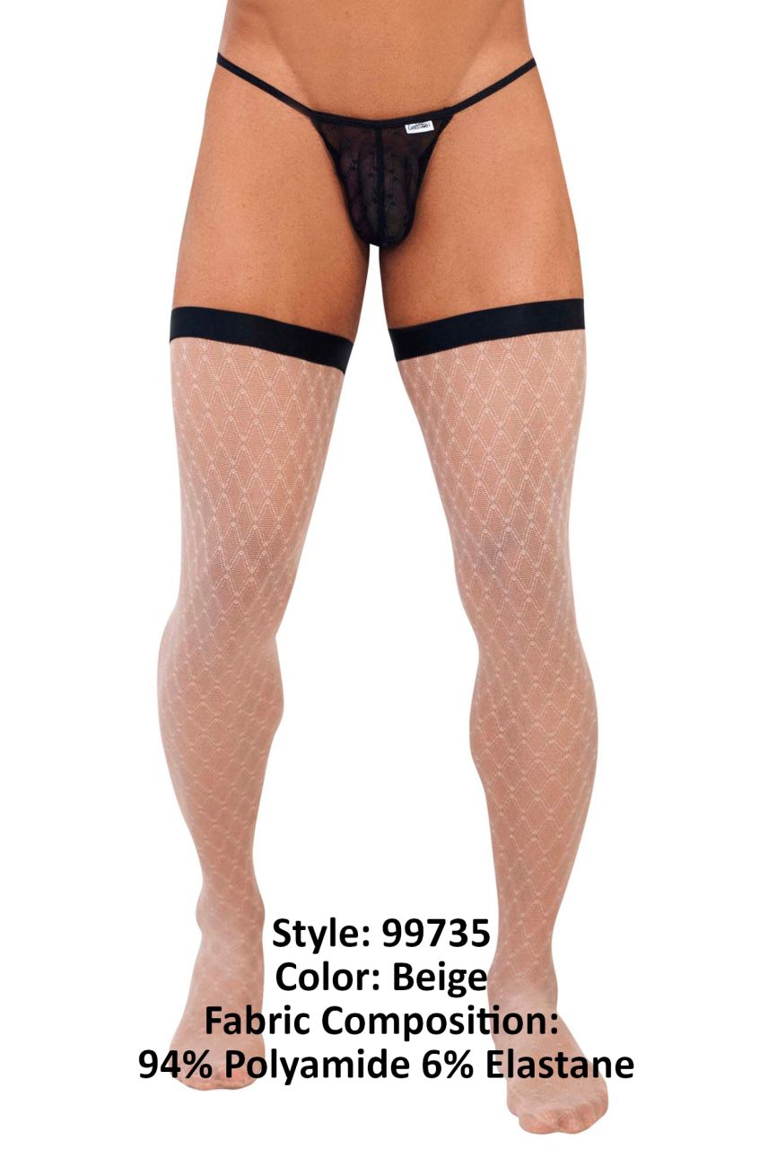 CandyMan 99735 Mesh Thigh Highs Color Beige - DealByEthan.gay loves CandyMan