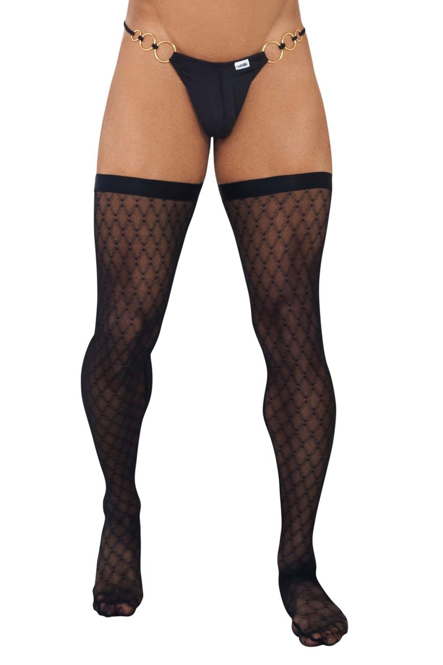 CandyMan 99735 Mesh Thigh Highs Color Black - DealByEthan.gay loves CandyMan