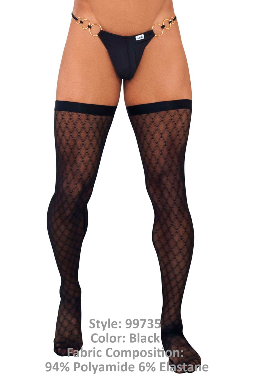CandyMan 99735 Mesh Thigh Highs Color Black - DealByEthan.gay loves CandyMan