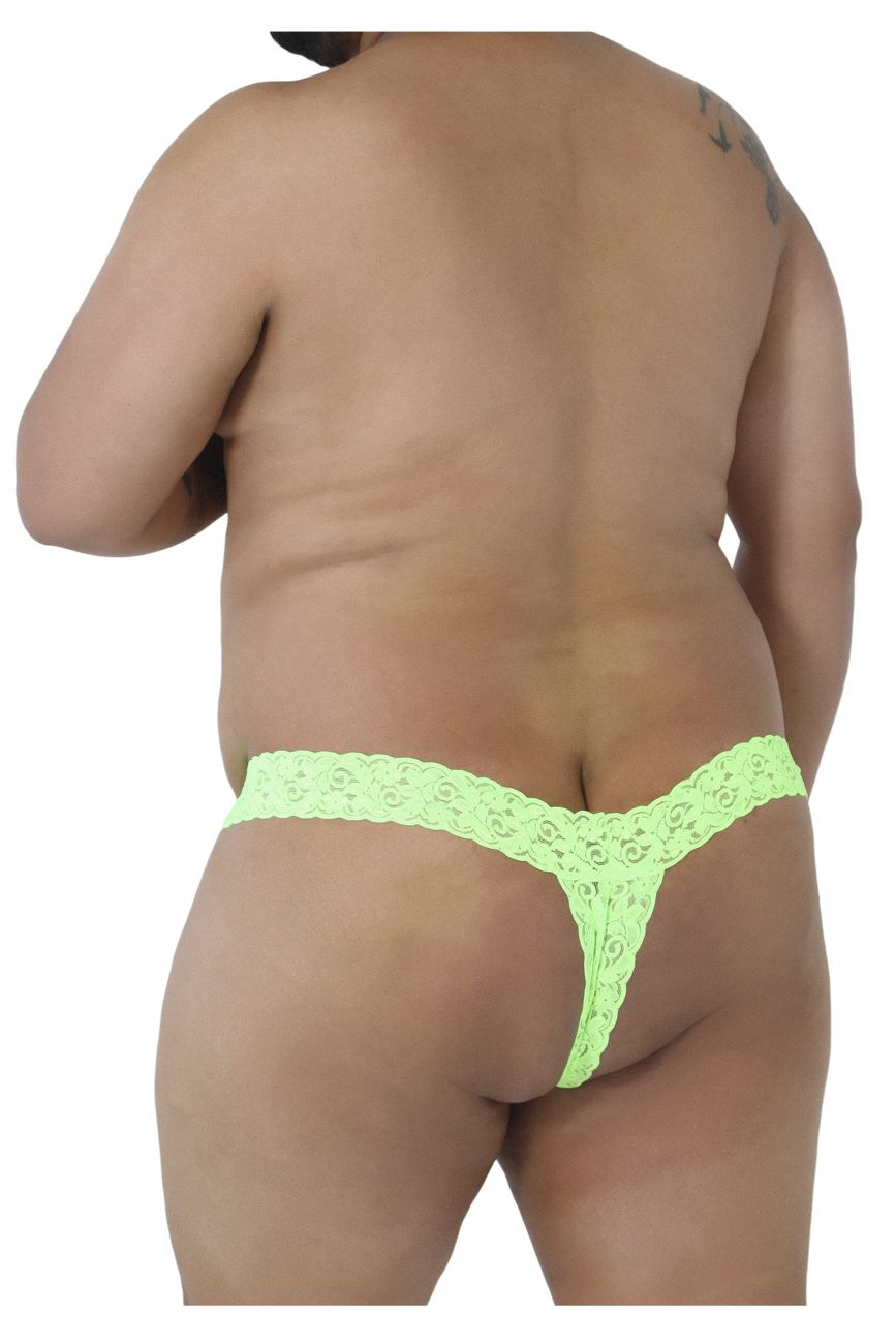 Tanga de encaje Peek a Boo CandyMan 99315X Color verde intenso