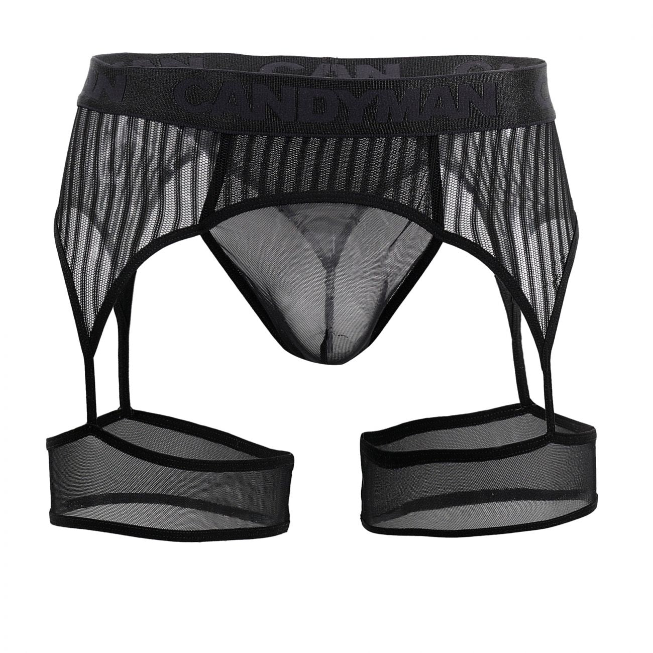 Tanga con tiras y lazo a rayas CandyMan 99403 Color negro